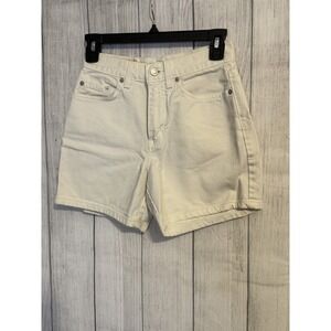 London Jean Co Women's Ivory 100% Cotton Denim Shorts Size 0